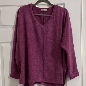 Zenana Outfitters Purple V Neck Sweater